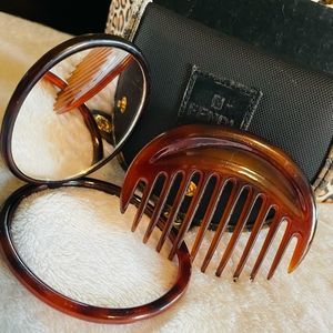 Authentic Vintage Fendi Compact, Mirror & Comb Set